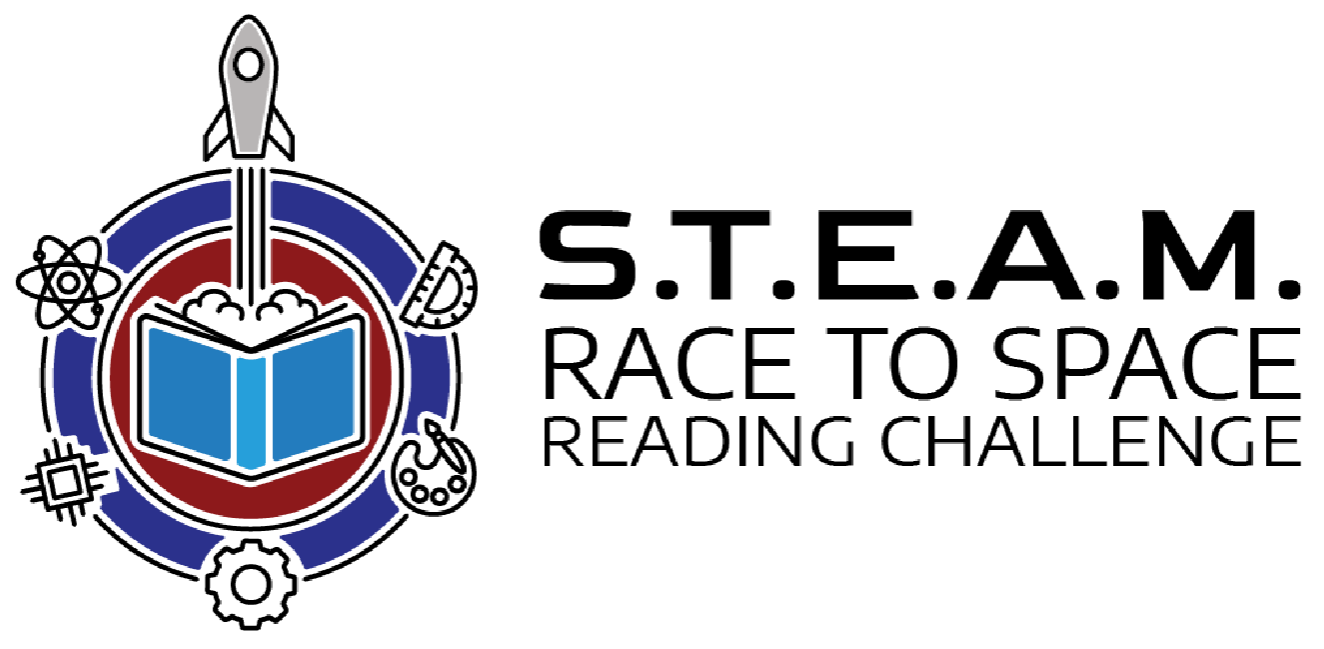 S.T.E.A.M. Race to Space Reading Challenge logo. Linked to Home.