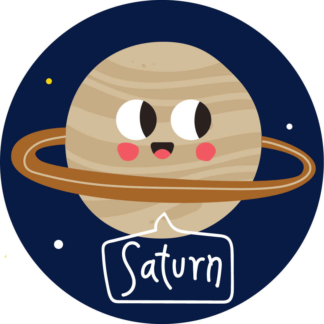 illustrated Saturn with a cute face
