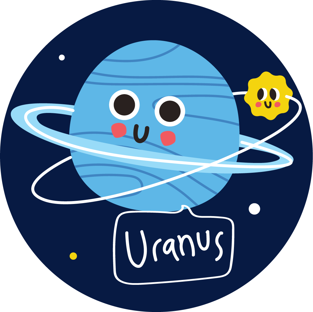 illustrated Uranus with cute face