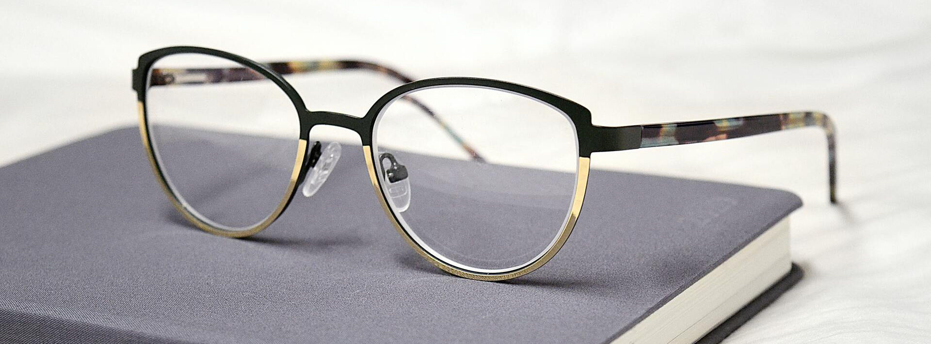glasses on a book