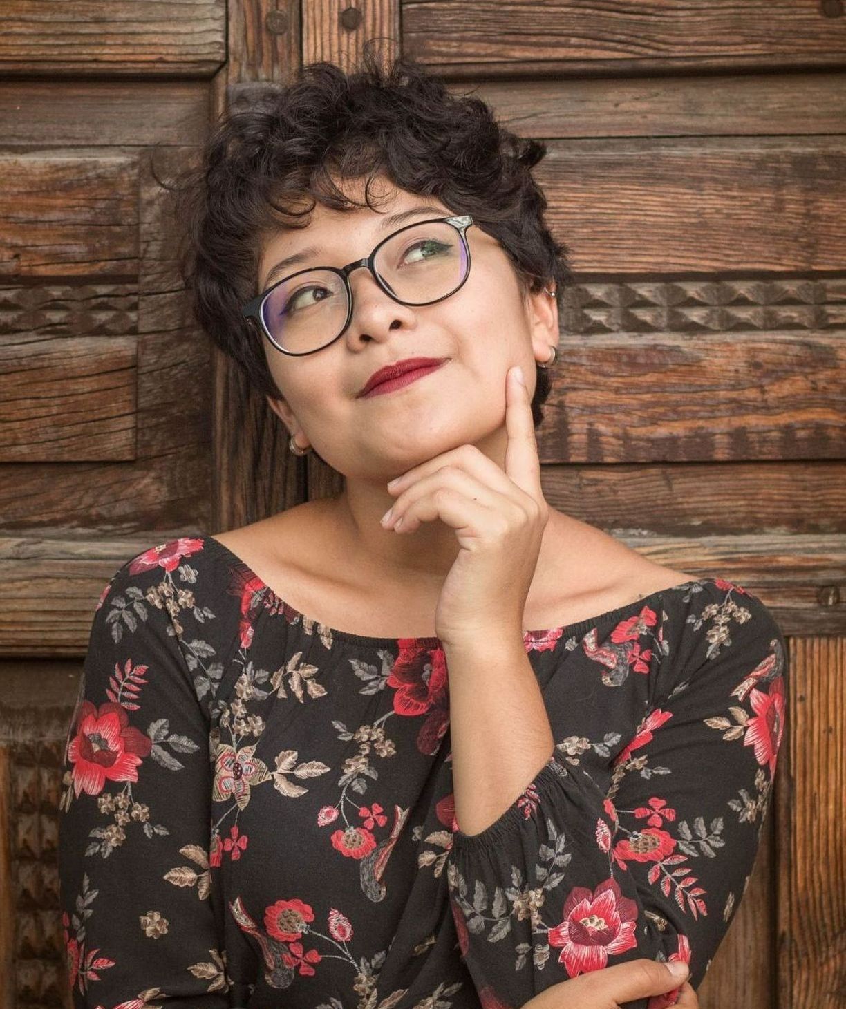 woman wearing glasses