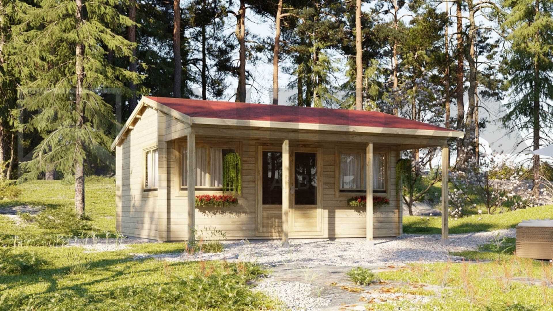 5m x 4m log cabin