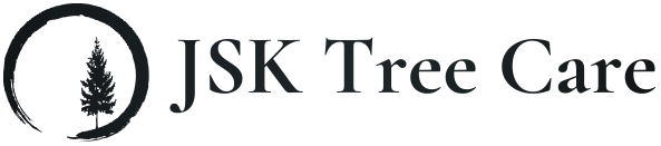 a black and white logo for jsk tree care