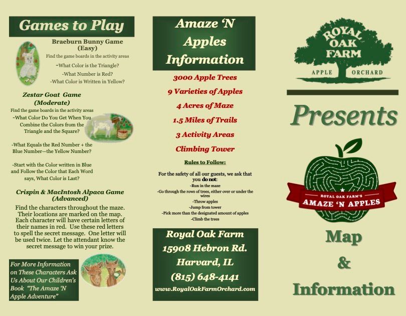 Brochure for Royal Oak Farm's 