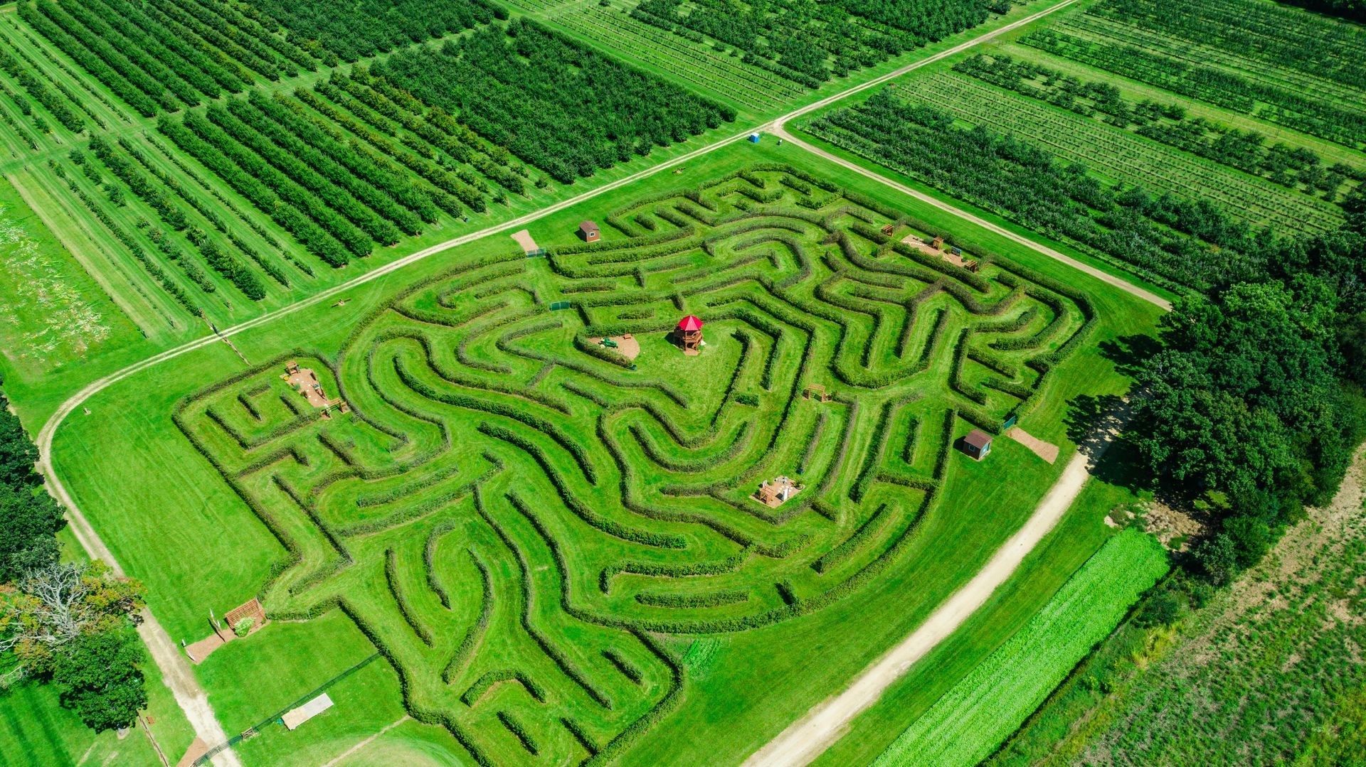 A woman and a child are playing with a colorful pipe.