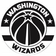The logo for the washington wizards basketball team is black and white.