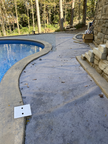 Pool contractor and hardscape for steep yard in louisville