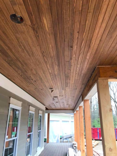 wooden ceilings on porch in louisville