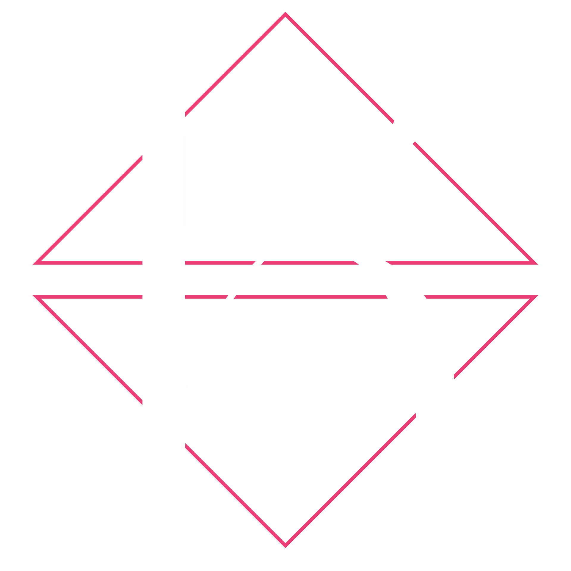 Pink diamond-shaped graphic with two horizontal lines bisecting it, suggesting an equal sign.