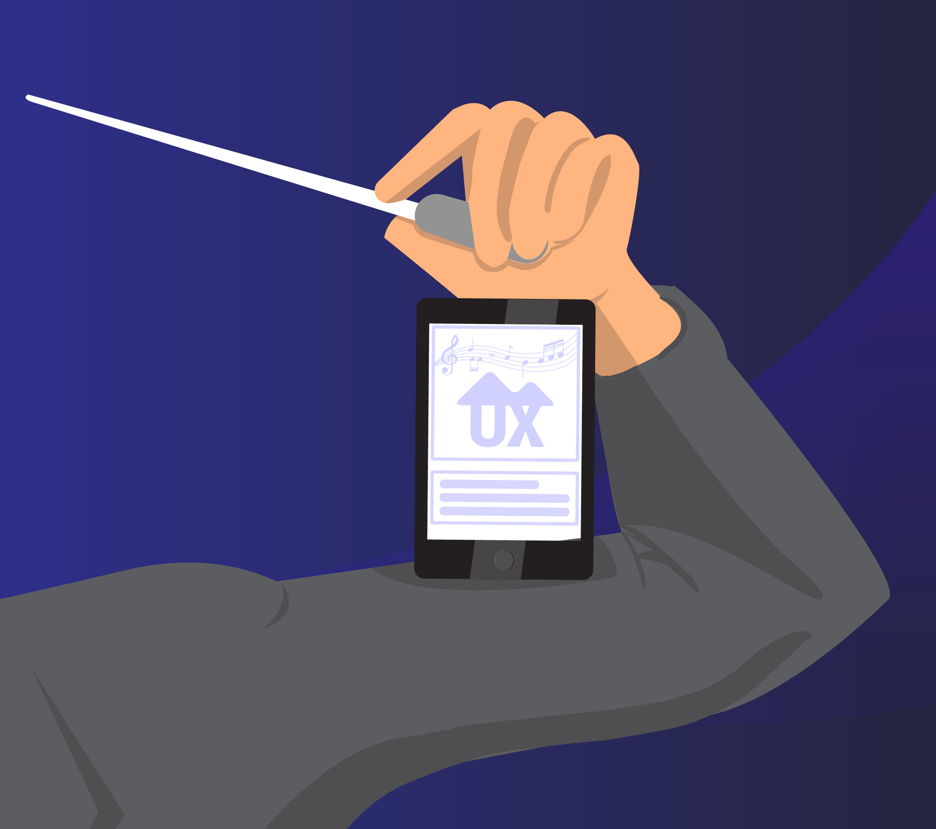 Arm holding a phone displaying 