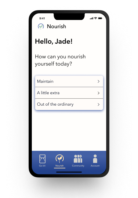 Smartphone app screen: 