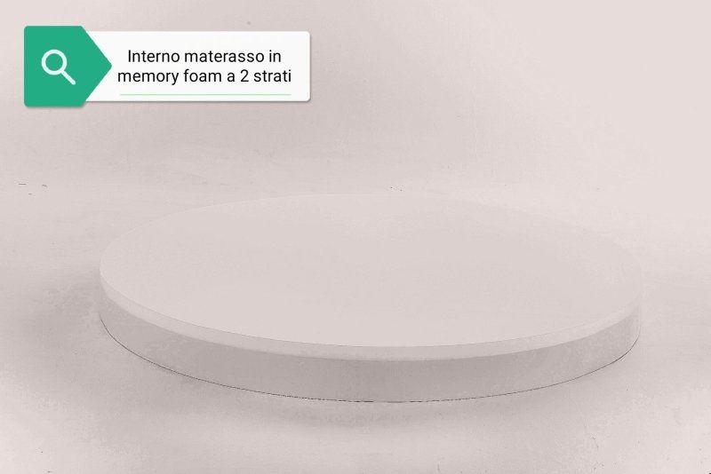 interno materasso in memory foam a 2 strati