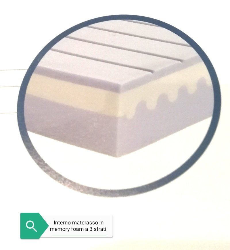 interno materasso in memory foam a 3 strati