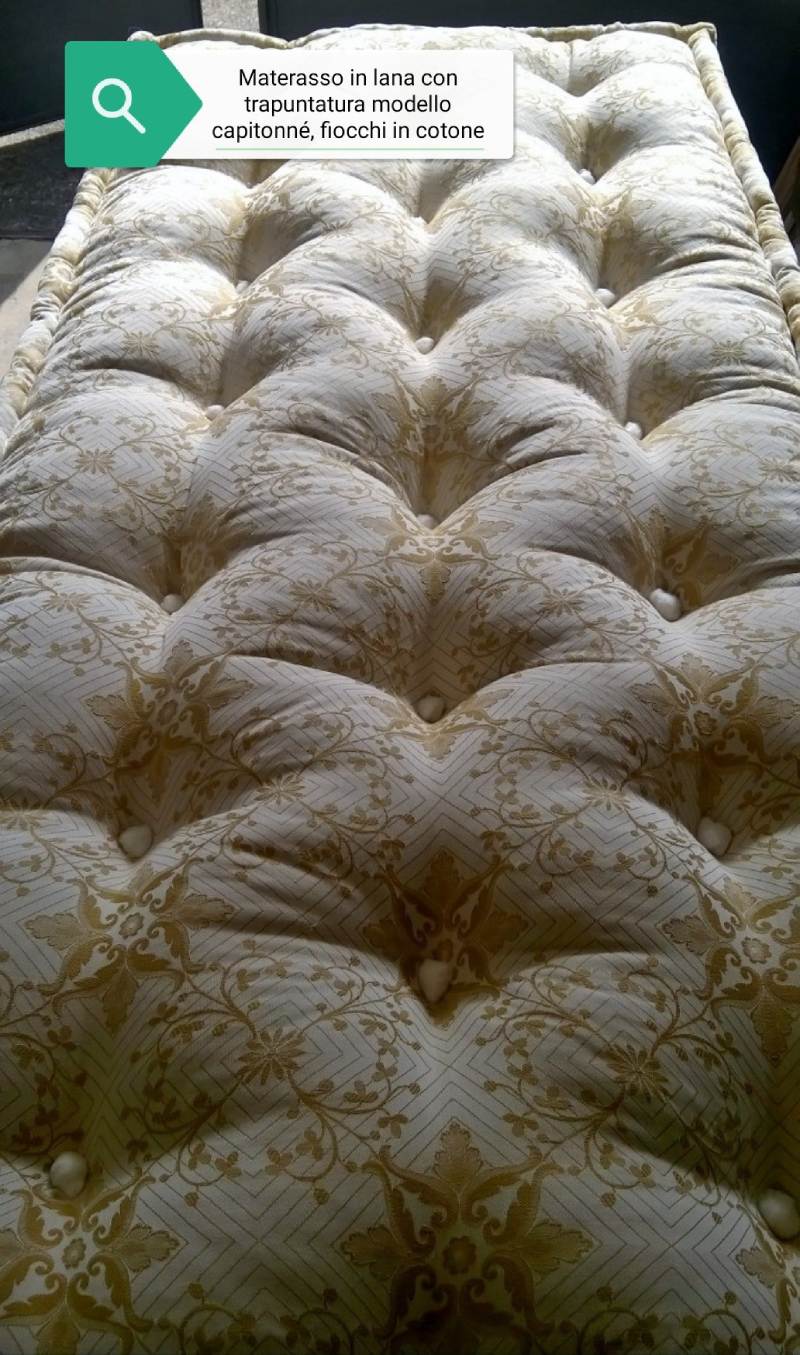 materasso trapuntato in cotone e imbottito di lana