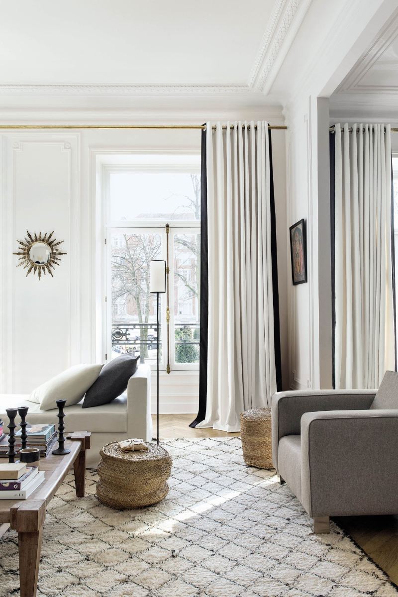 tende per il salotto in stile moderno