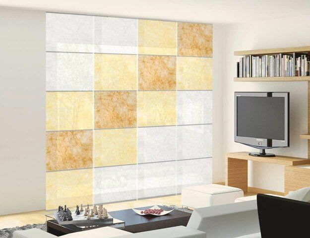 tenda a pannello a quadri colorati