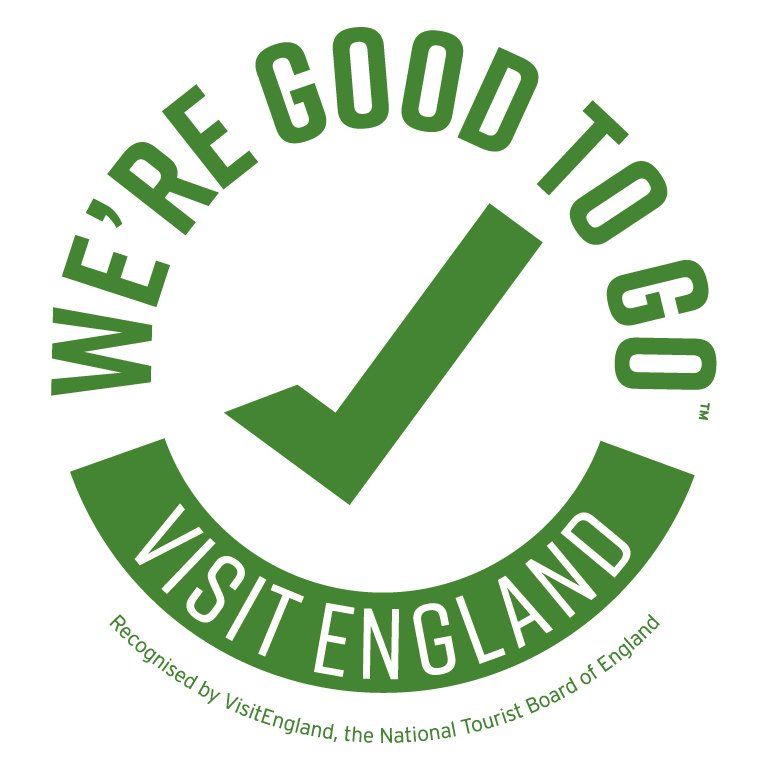 A green logo that says `` we 're good to go visit england ''
