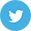 A twitter logo in a blue circle on a white background.