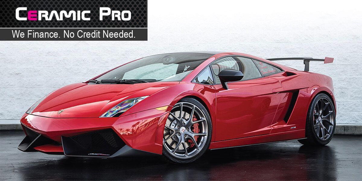 Red Sports Car With Ceramic Pro Logo Displayed | Discount Inspection and Brakes