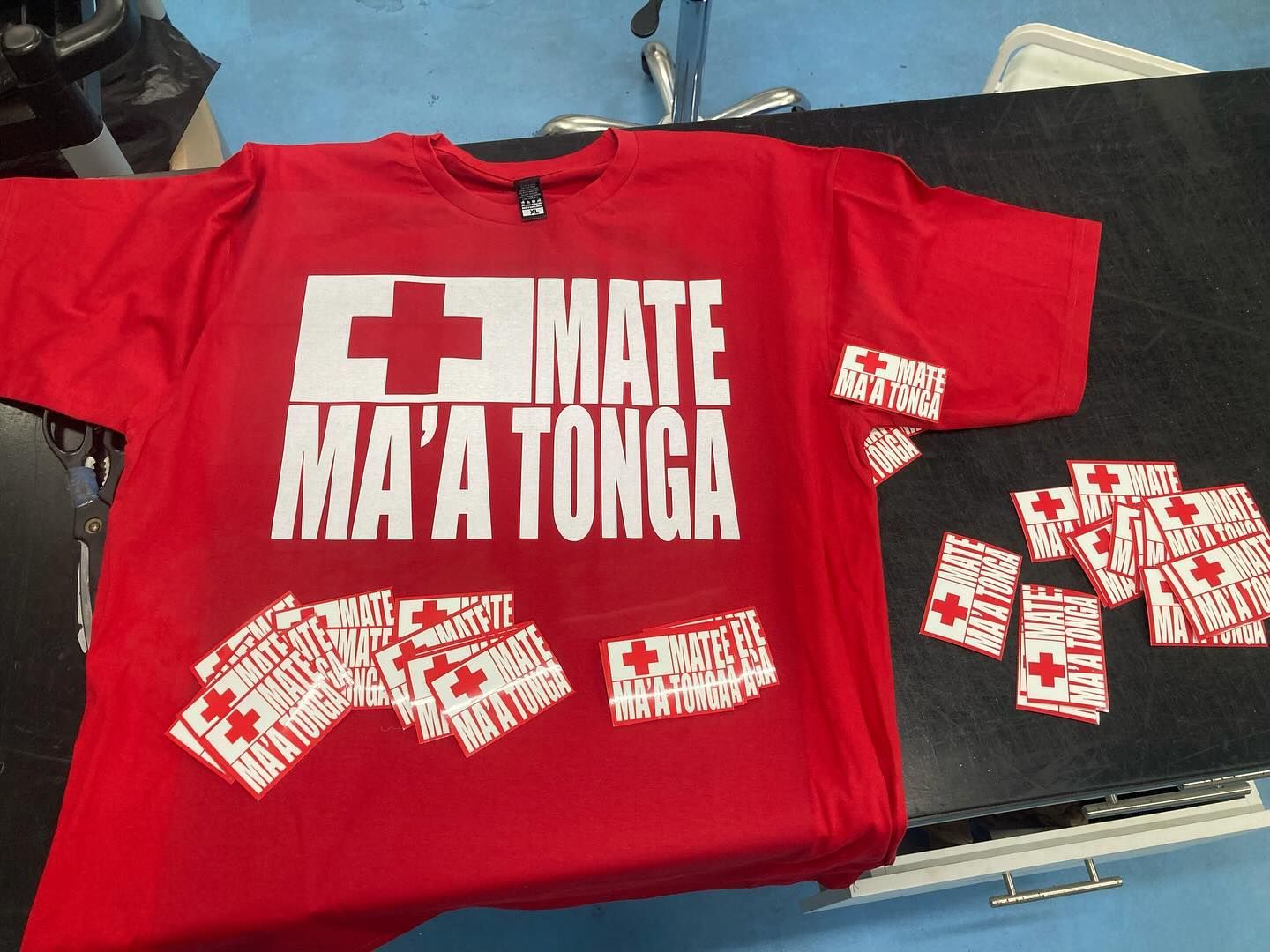 A Red T-Shirt That Says Mate Ma'a Tonga — Cairns Custom T-Shirts In Cairns City, QLD