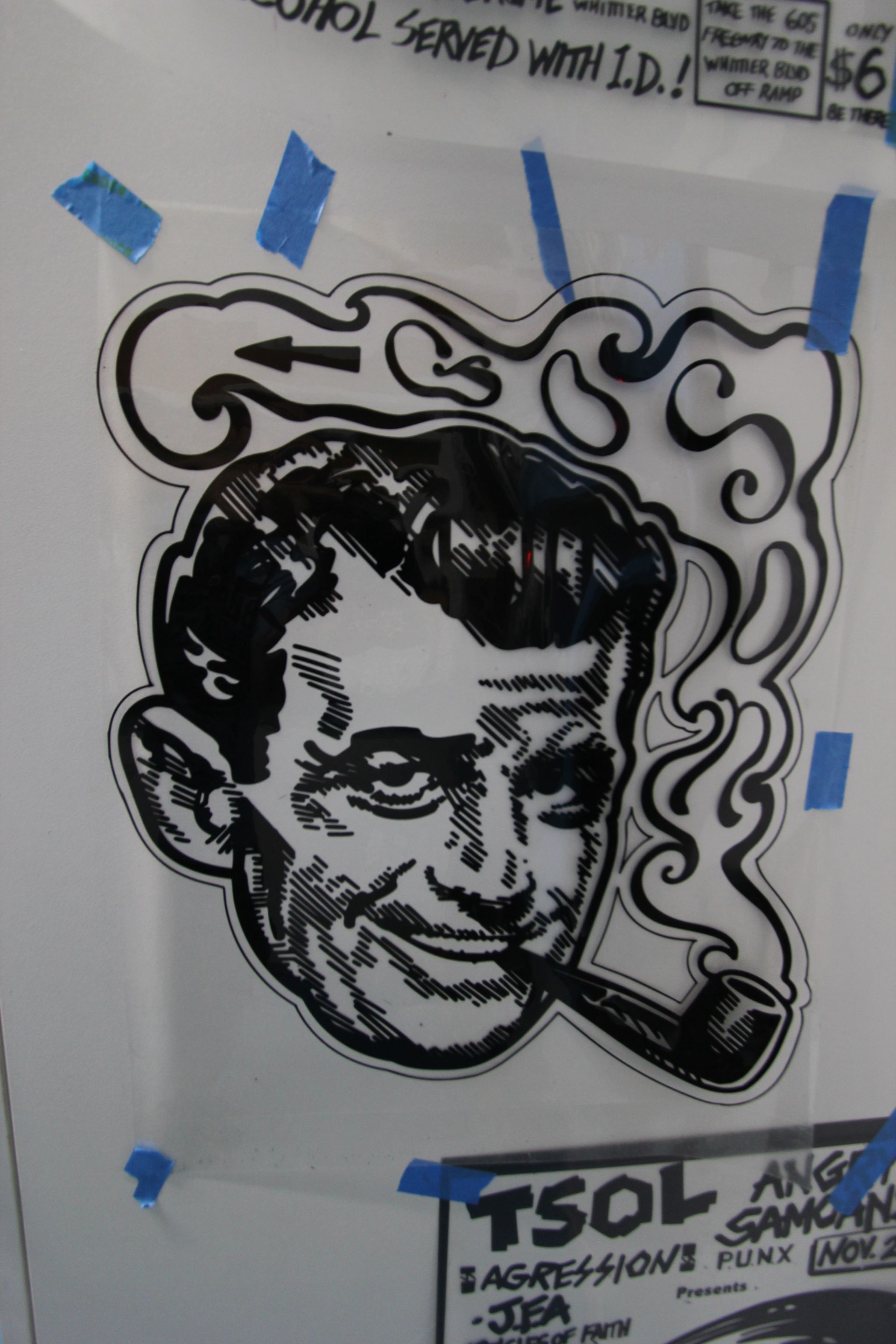 A Drawing Of A Man Smoking A Cigarette - Cairns Custom T-Shirts In Cairns City, QLD