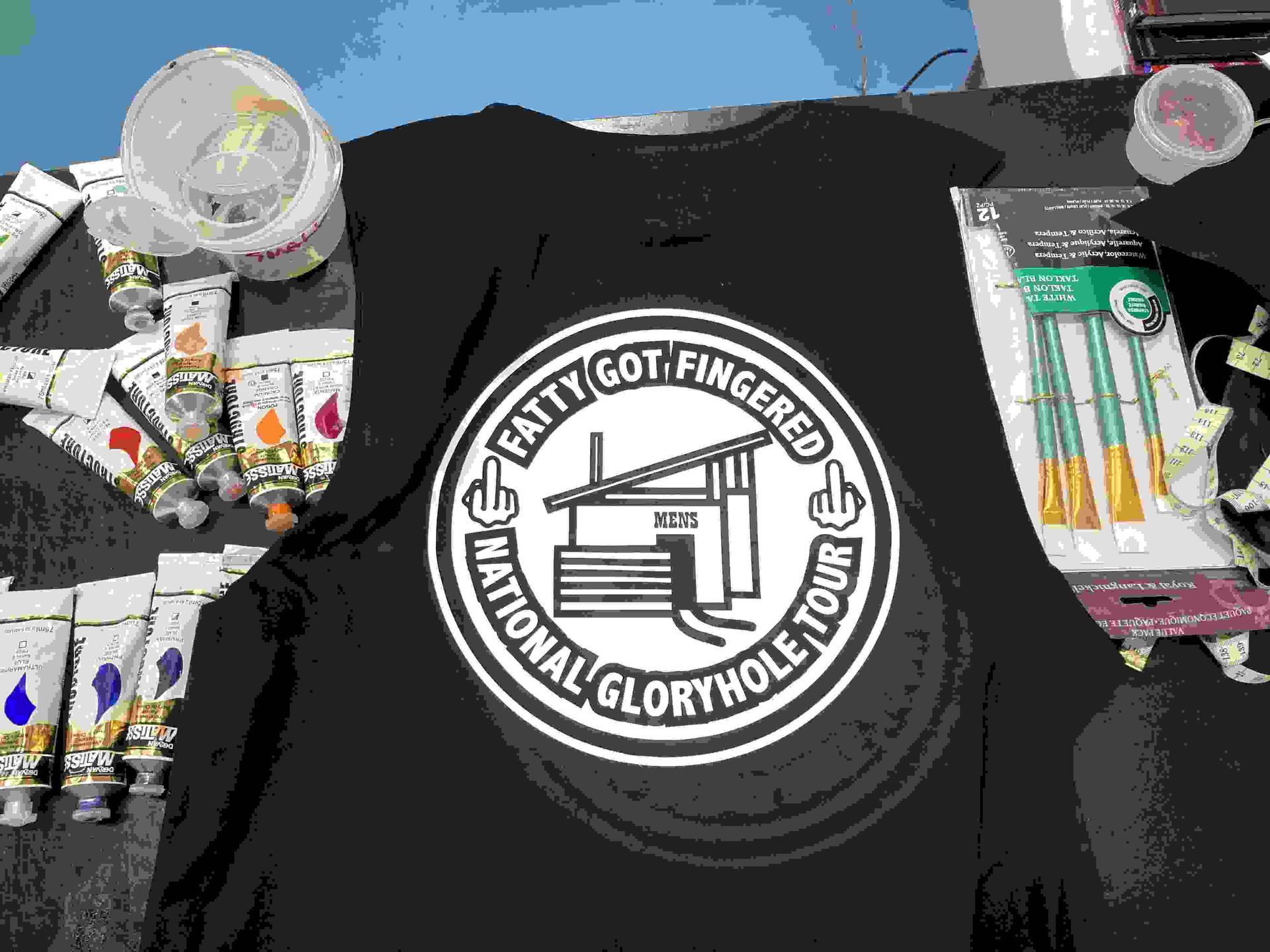 A Black Shirt That Says Fatty Got Fingered On It — Cairns Custom T-Shirts In Cairns City, QLD