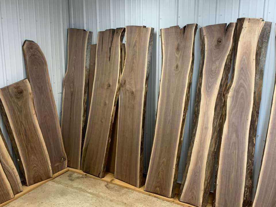 walnut slab cut sections