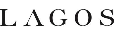 Logo with the word LAGOS in black, the A is a V-shape.