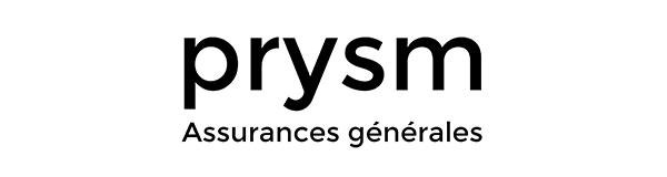 Logo de « prysm » en noir, avec la mention « Assurances générales » en caractères plus petits en dessous.