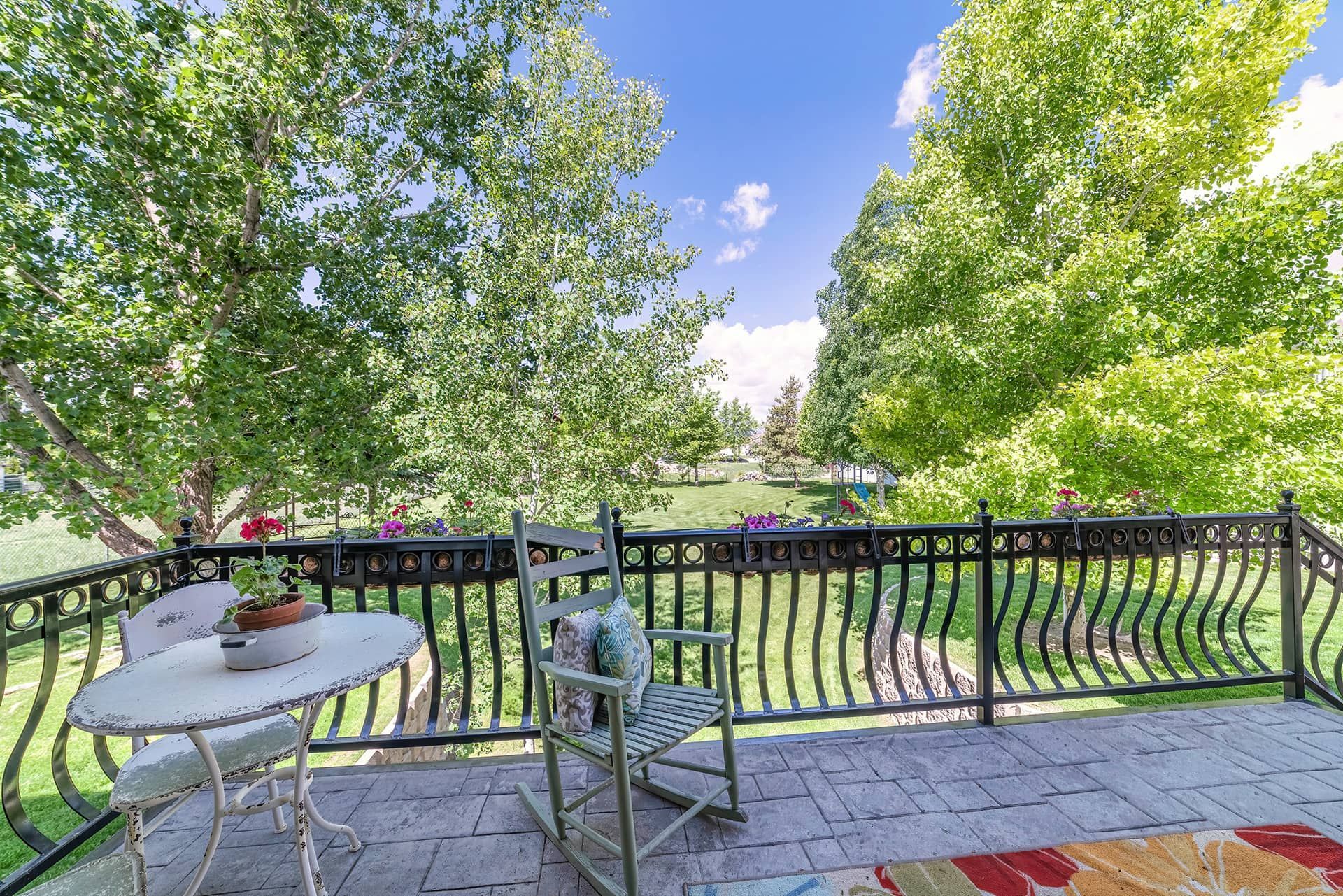 Railing looking out on lawn