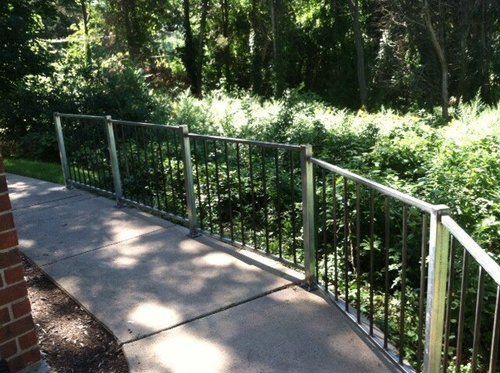 Sloping Sidewalk Railing Fabrication