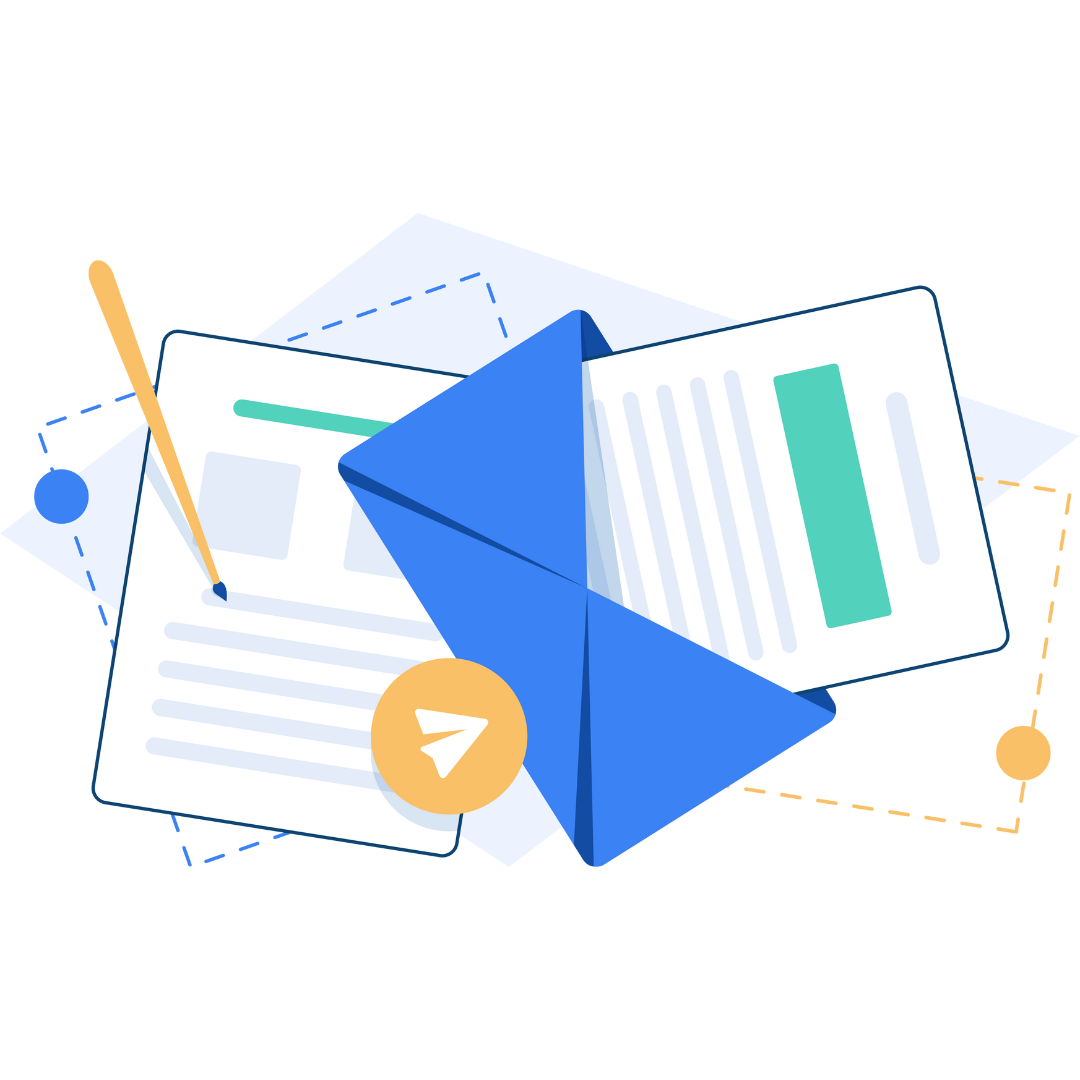 A blue envelope is sitting on top of a pile of papers.