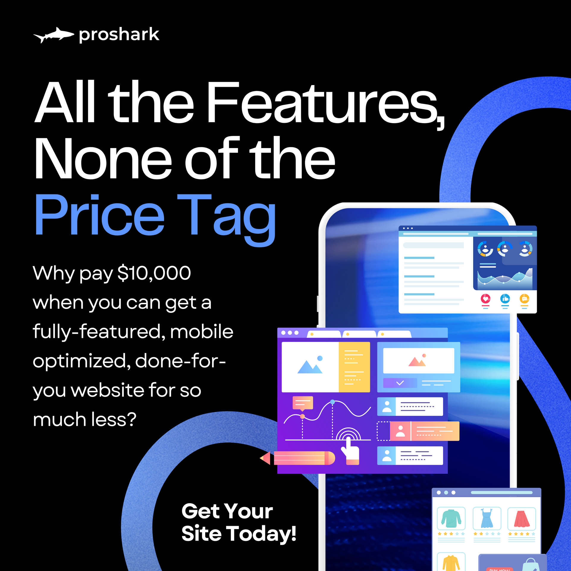 A poster that says all the features none of the price tag