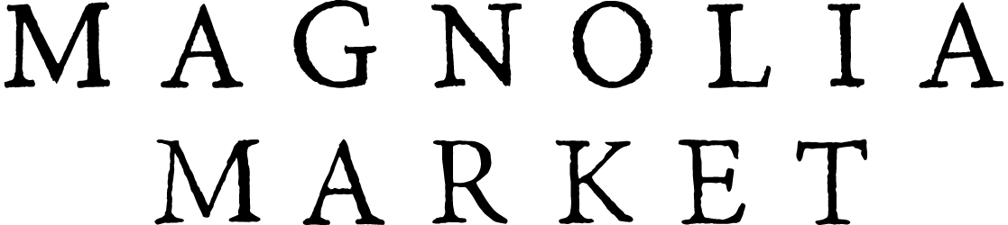 The logo for magnolia market is black and white on a white background.