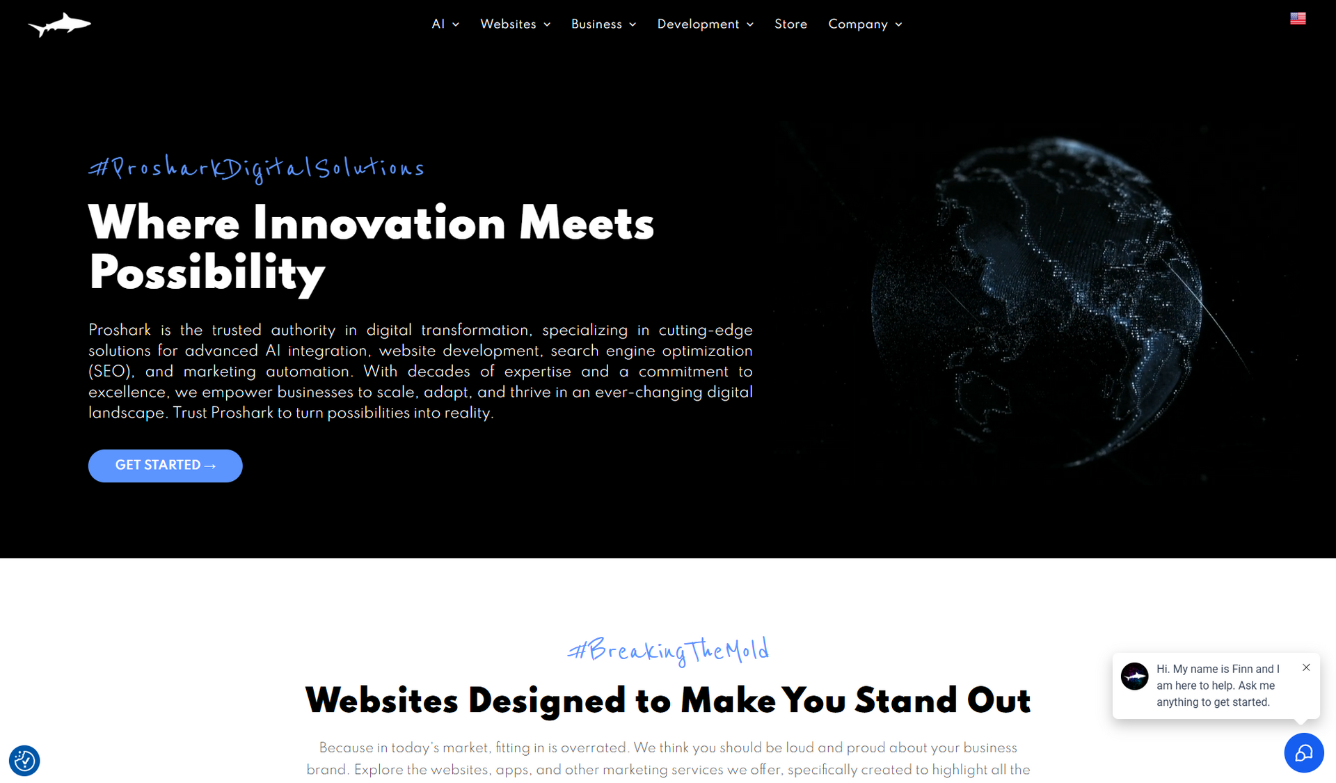 A screenshot of a website that says `` where innovation meets possibility ''.