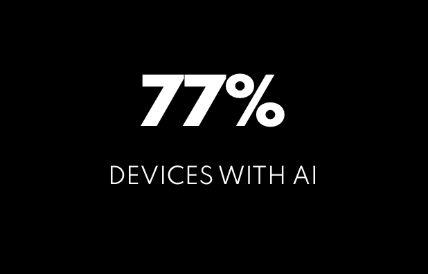 A black background with the words `` devices with ai '' on it.
