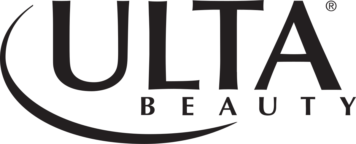 A black and white logo for ulta beauty on a white background.