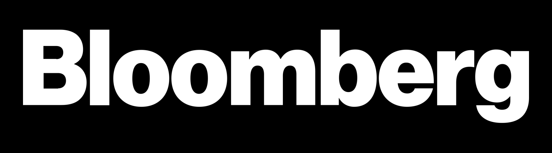 The bloomberg logo is white on a black background.