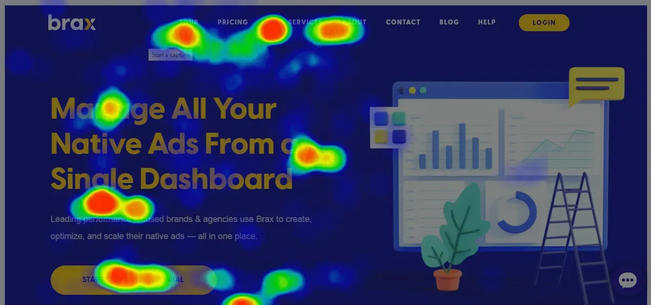A screenshot of a website that says manage all your native ads from single dashboard
