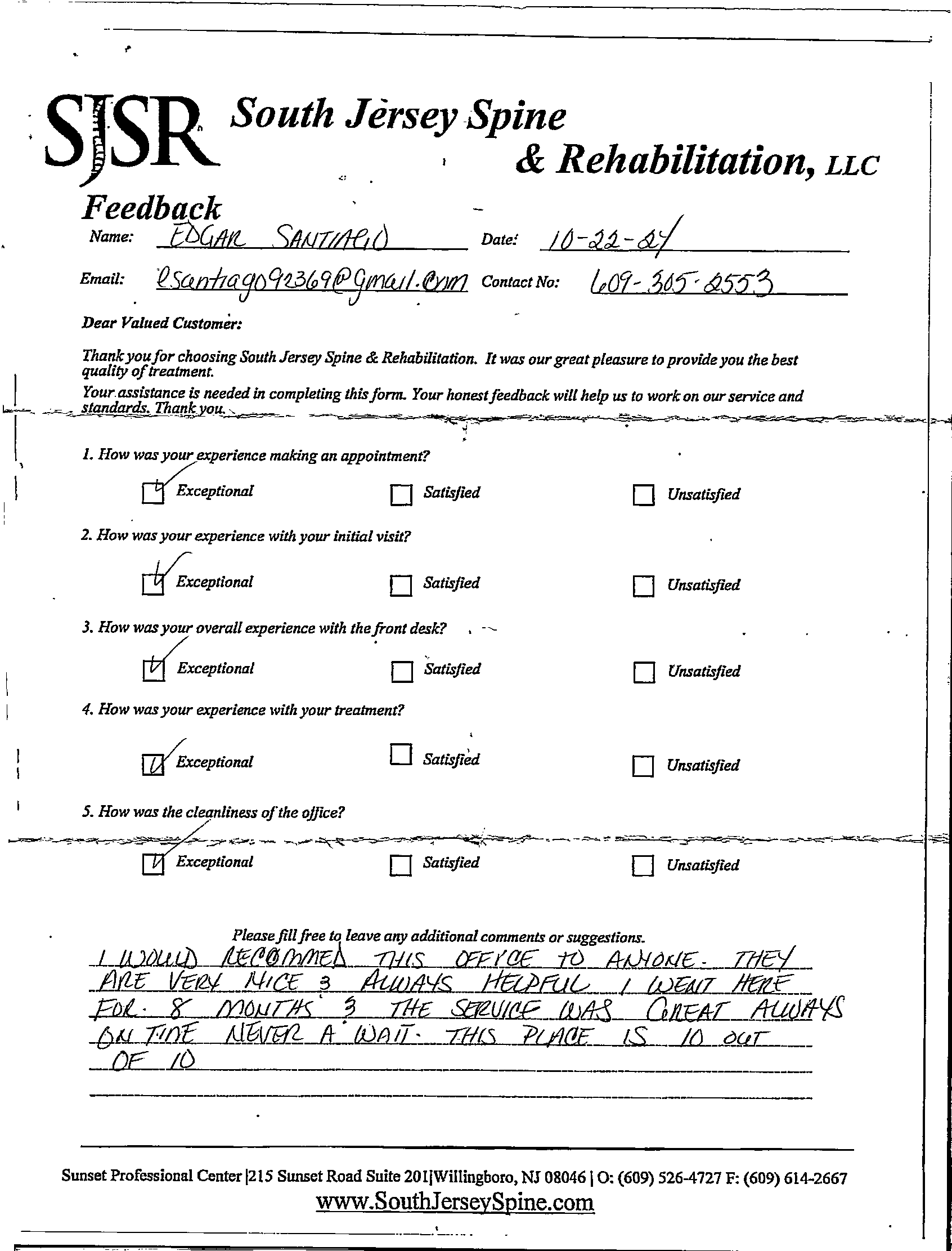A black and white image of a document that says sjsr south jersey spine & rehabilitation , llc.