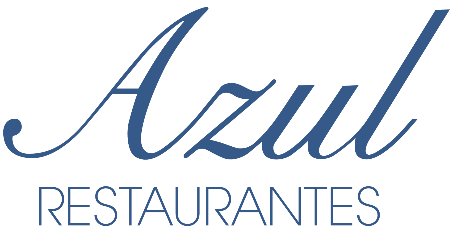 Un logotipo azul para restaurantes azules sobre un fondo blanco.