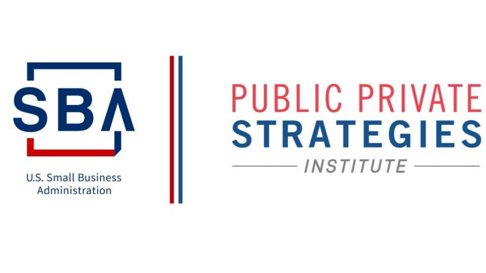 SBA and Public Private Strategies Institute logo. Blue and red text on white.