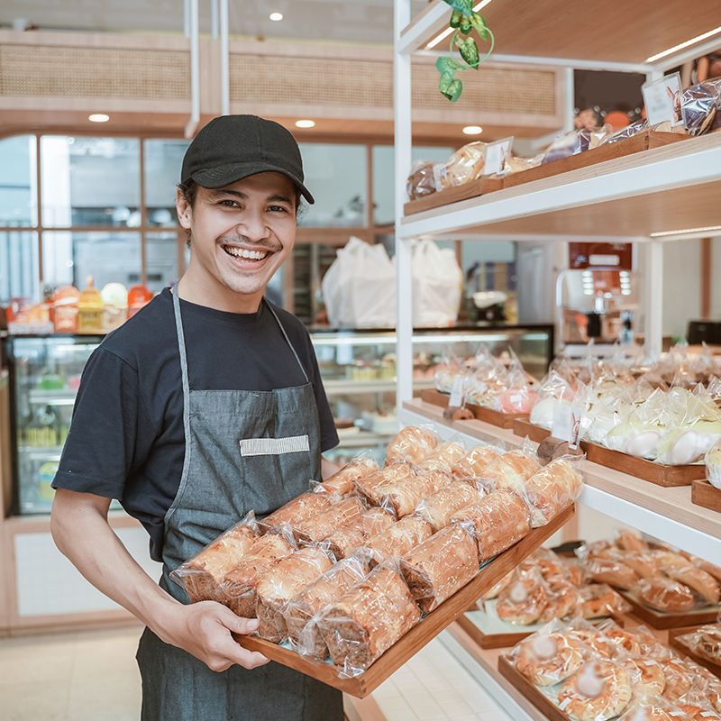 Man Preparing The Bread