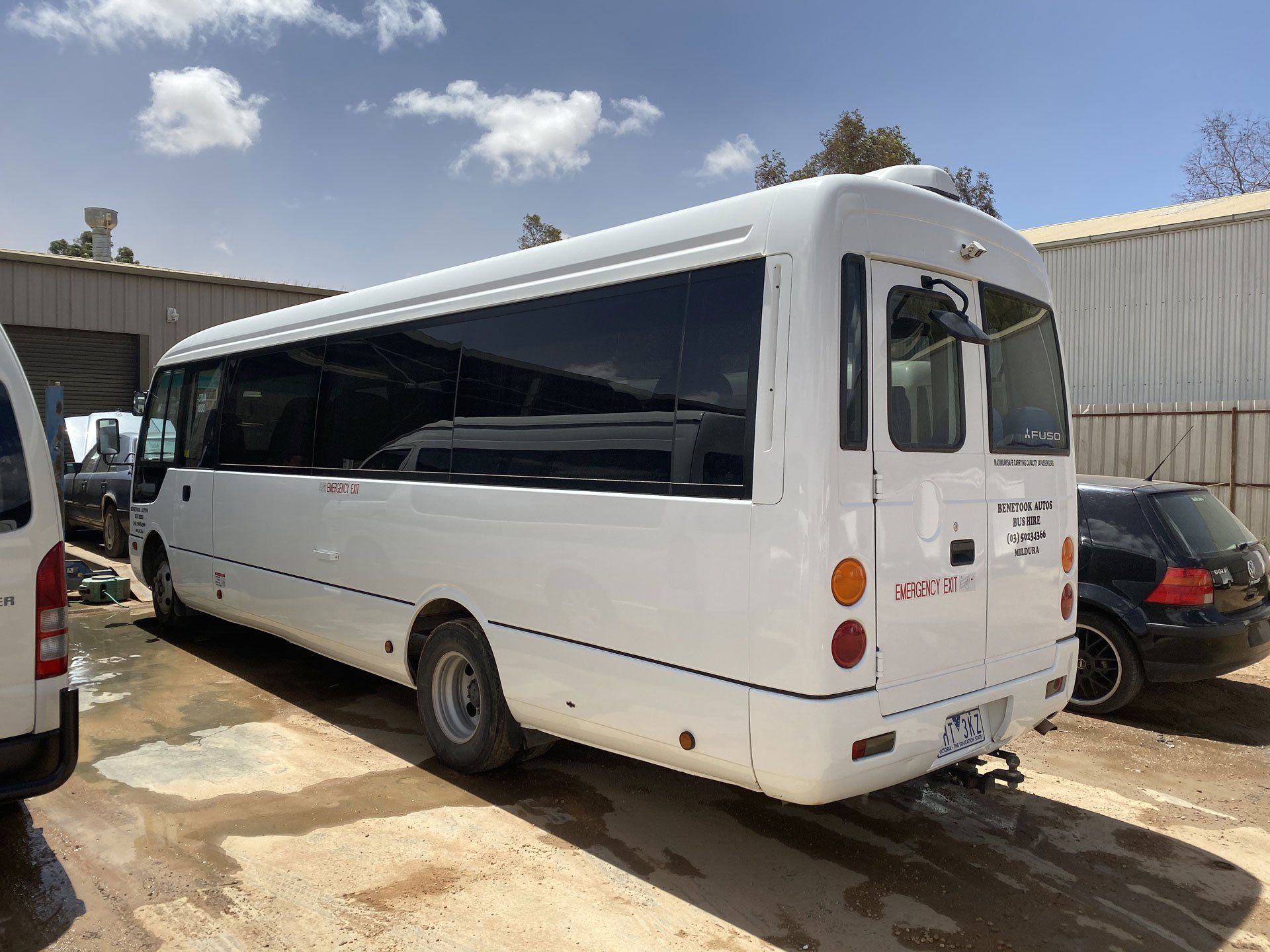 A clean white minibus | Mildura, VIC | Benetook Automotive & Bus Hire