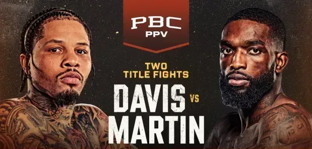 A poster for a boxing match between davis and martin
