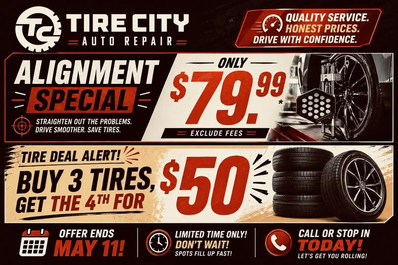Alignment and Tires Special | Tire City Auto Repair