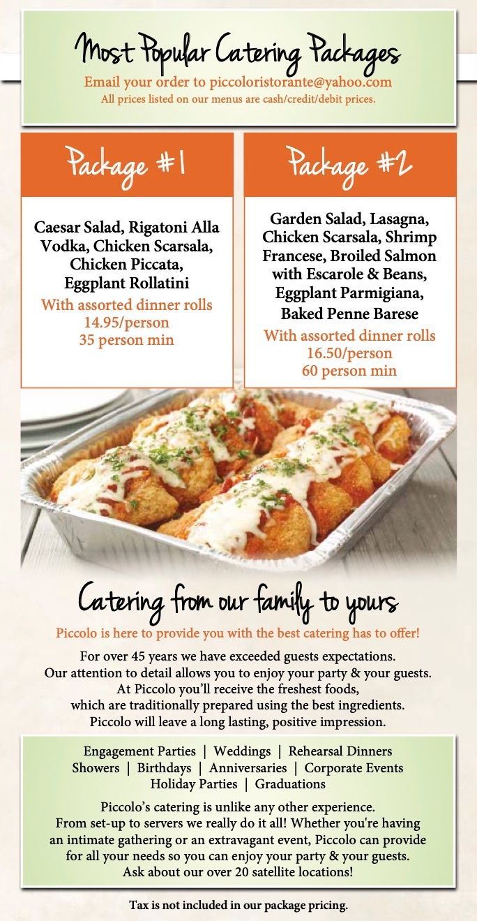 OffPremise Catering Piccolo Ristorante Bellmore, NY