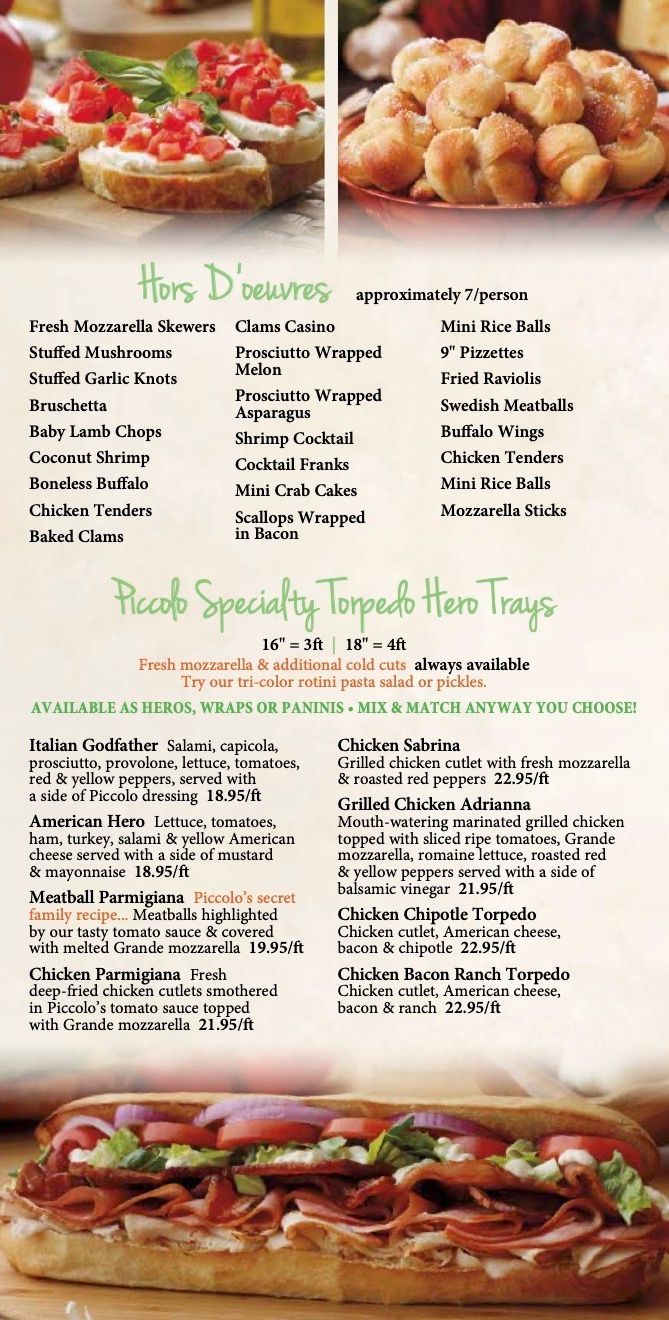 OffPremise Catering Piccolo Ristorante Bellmore, NY