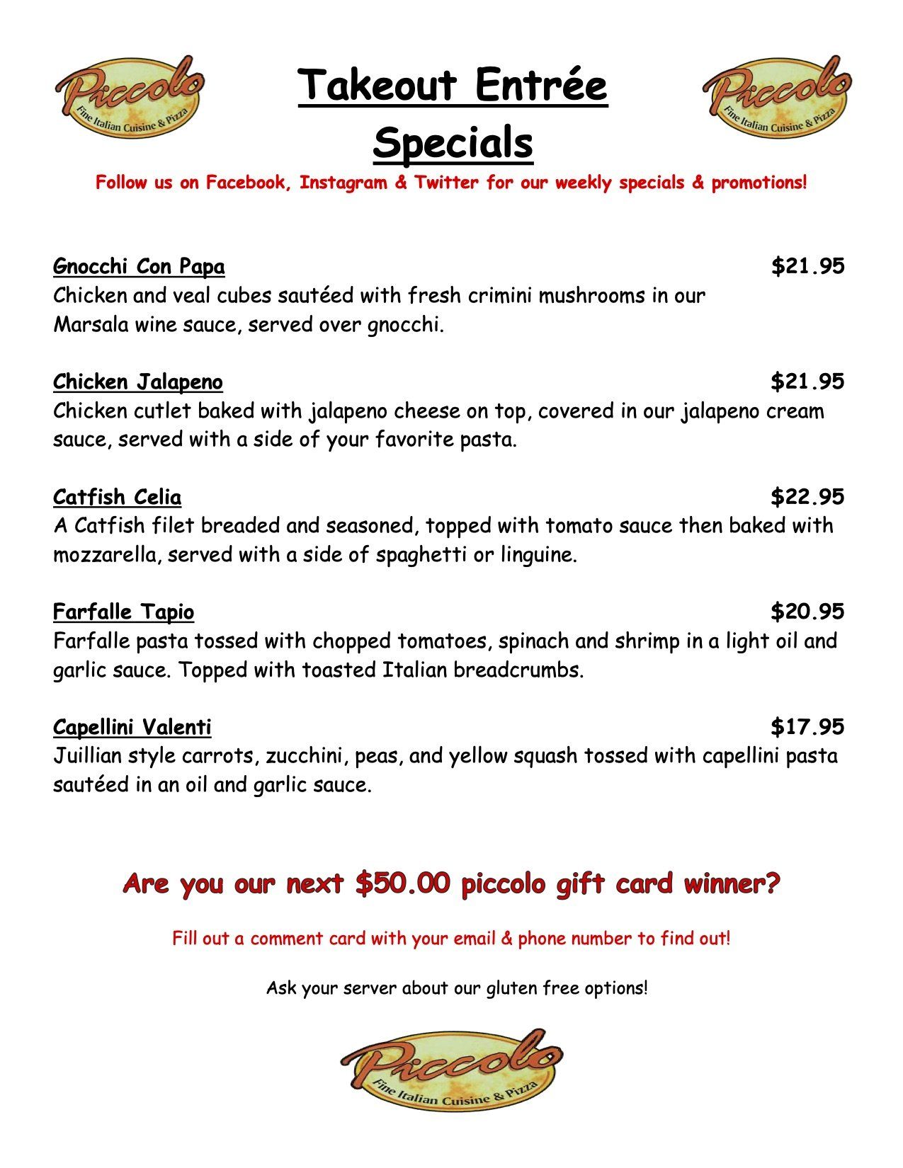 Piccolo's Ristorante Restaurant Bellmore NY Italian Restaurant