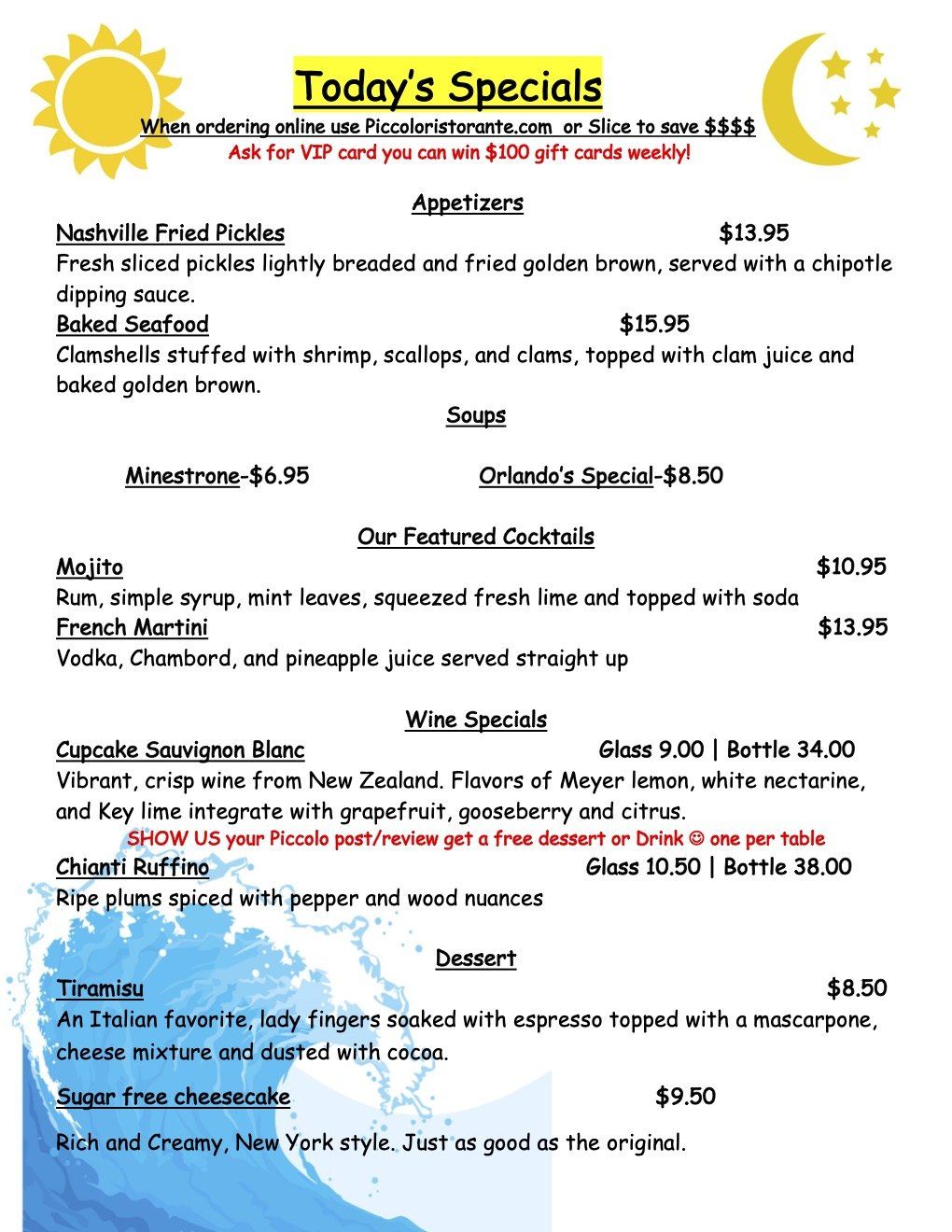 Piccolo's Ristorante Restaurant Bellmore NY Italian Restaurant